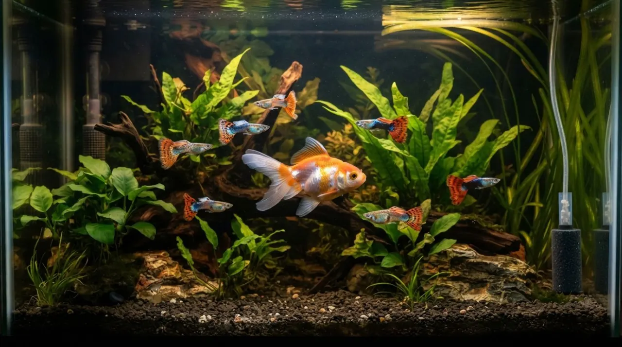 Can Guppies Live With Goldfish? guide image