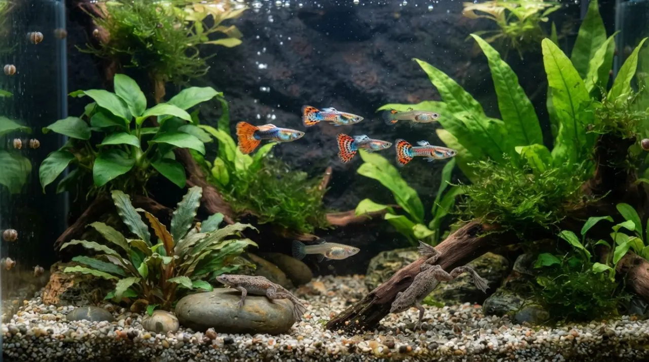 Can Guppies Live With African Dwarf Frogs? guide image