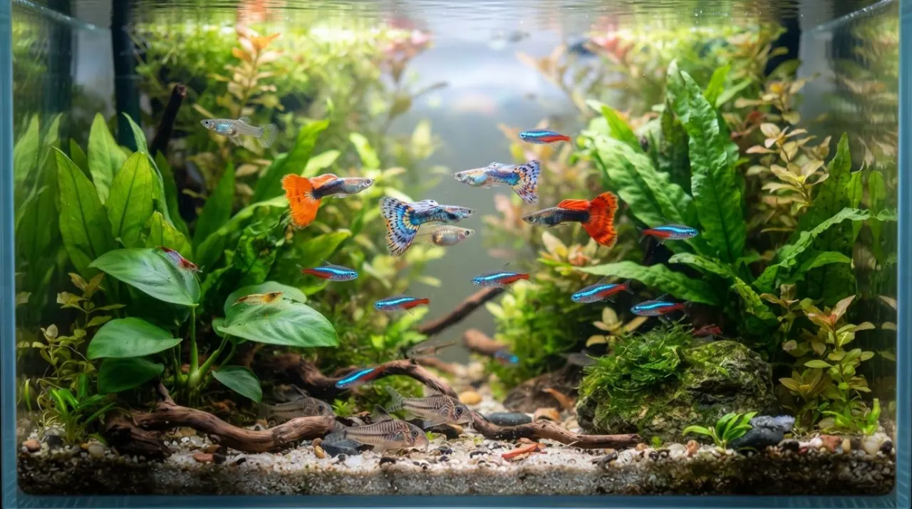 Best Guppy Tank Mates by Tank Size guide image
