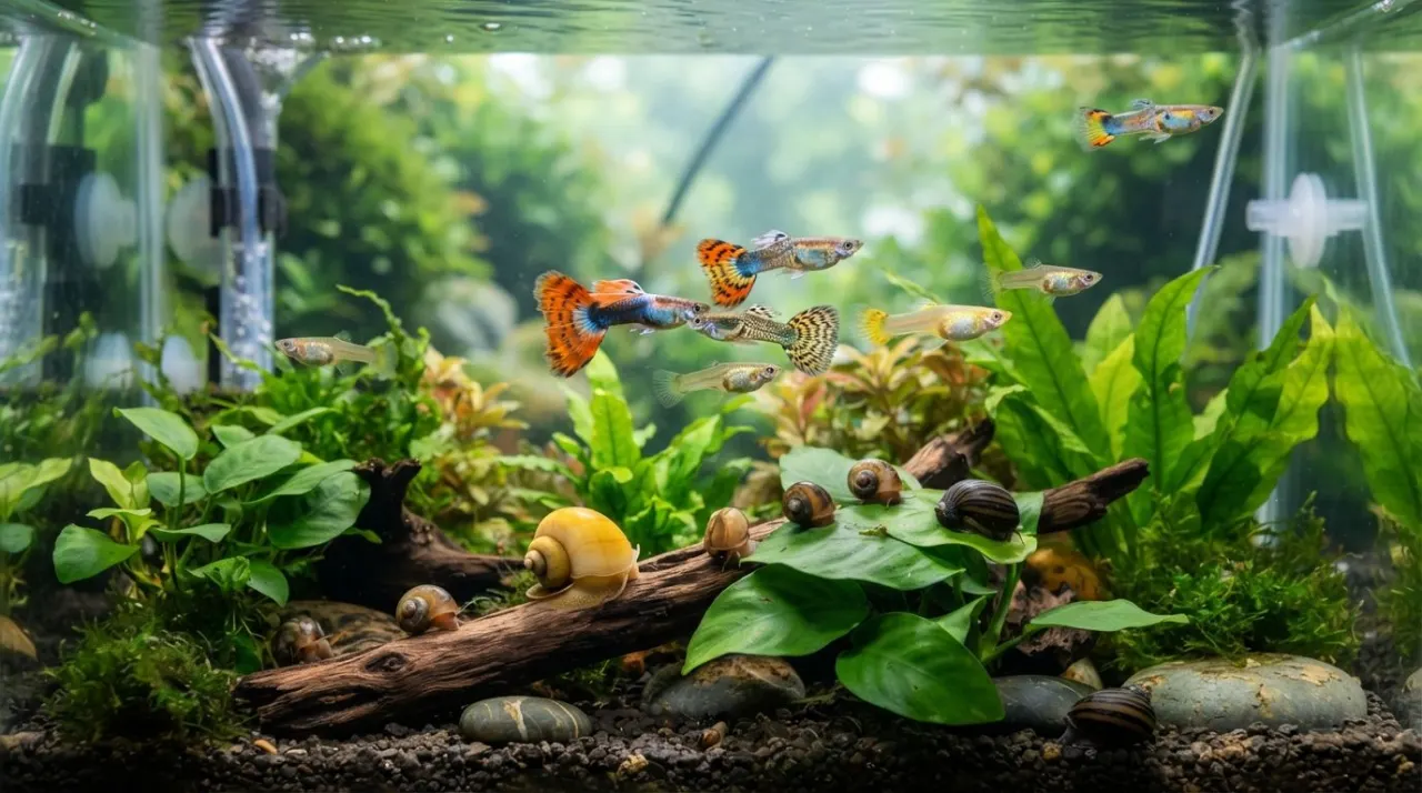 Can Guppies Live With Snails? guide image