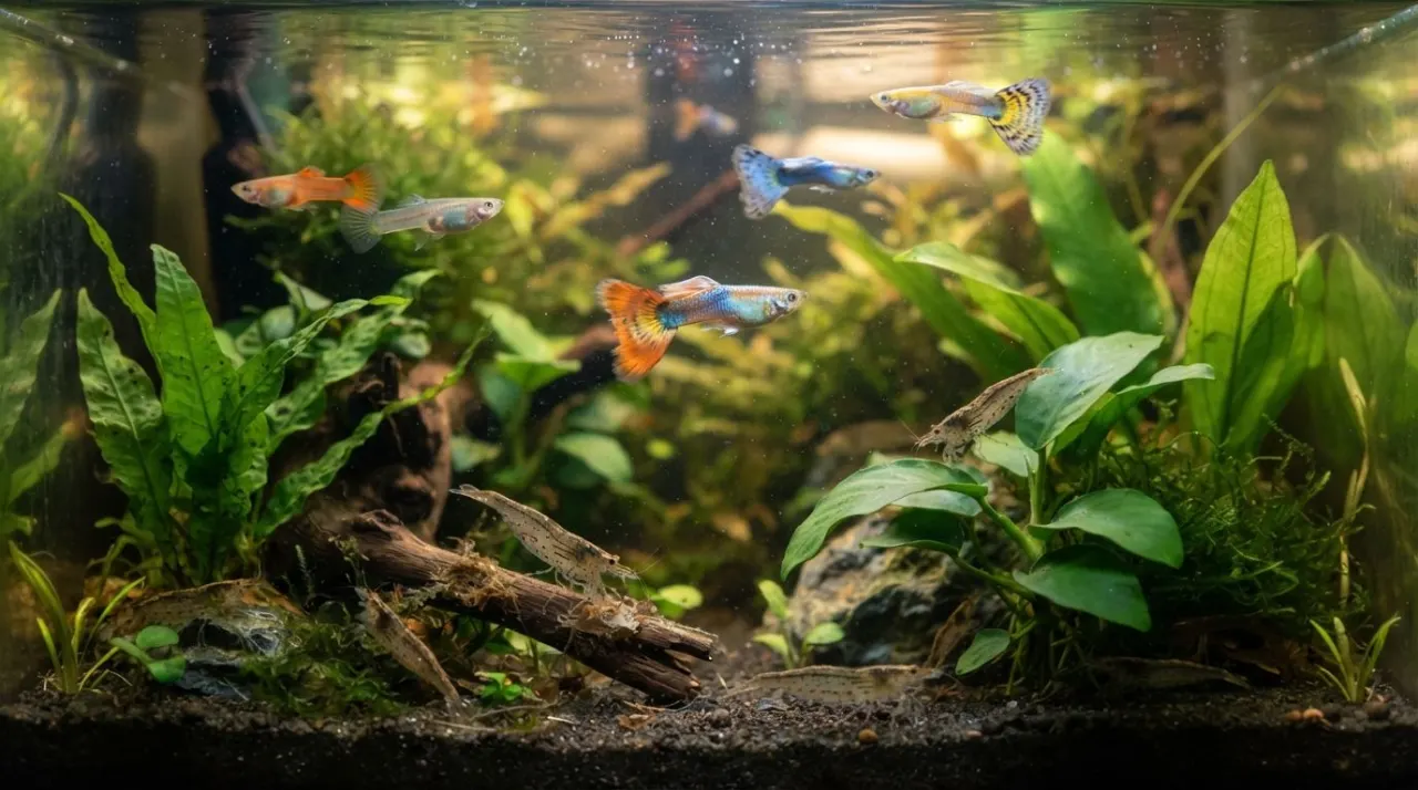 Can Guppies Live With Amano Shrimp? guide image