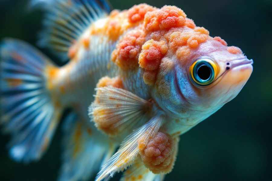 Betta Fish with Tumors